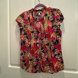 Bass Women's Vibrant Floral Blouse - Red, Pink, Yellow, Orange